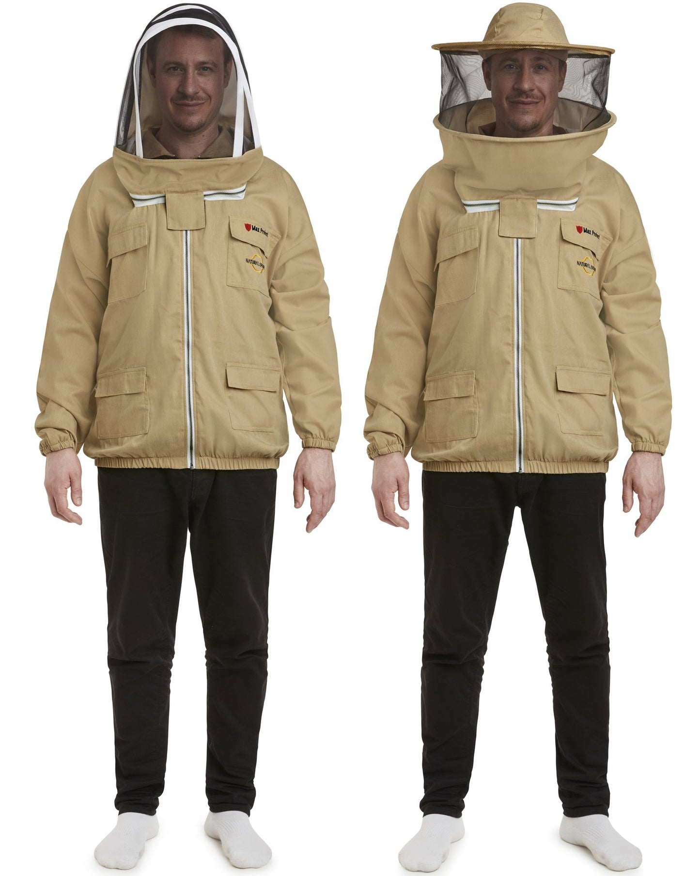 Max Protect - Cotton Beekeeping Jacket with 2 Veils Round & Fencing – Safe and Protected