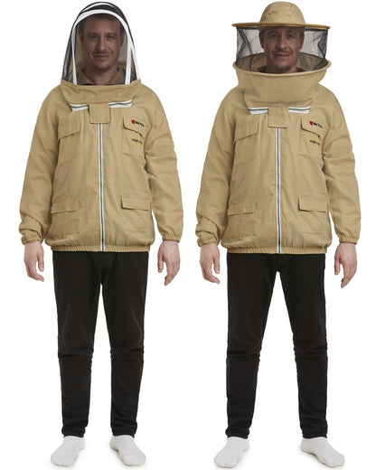 Max Protect - Cotton Beekeeping Jacket with 2 Veils Round & Fencing – Safe and Protected