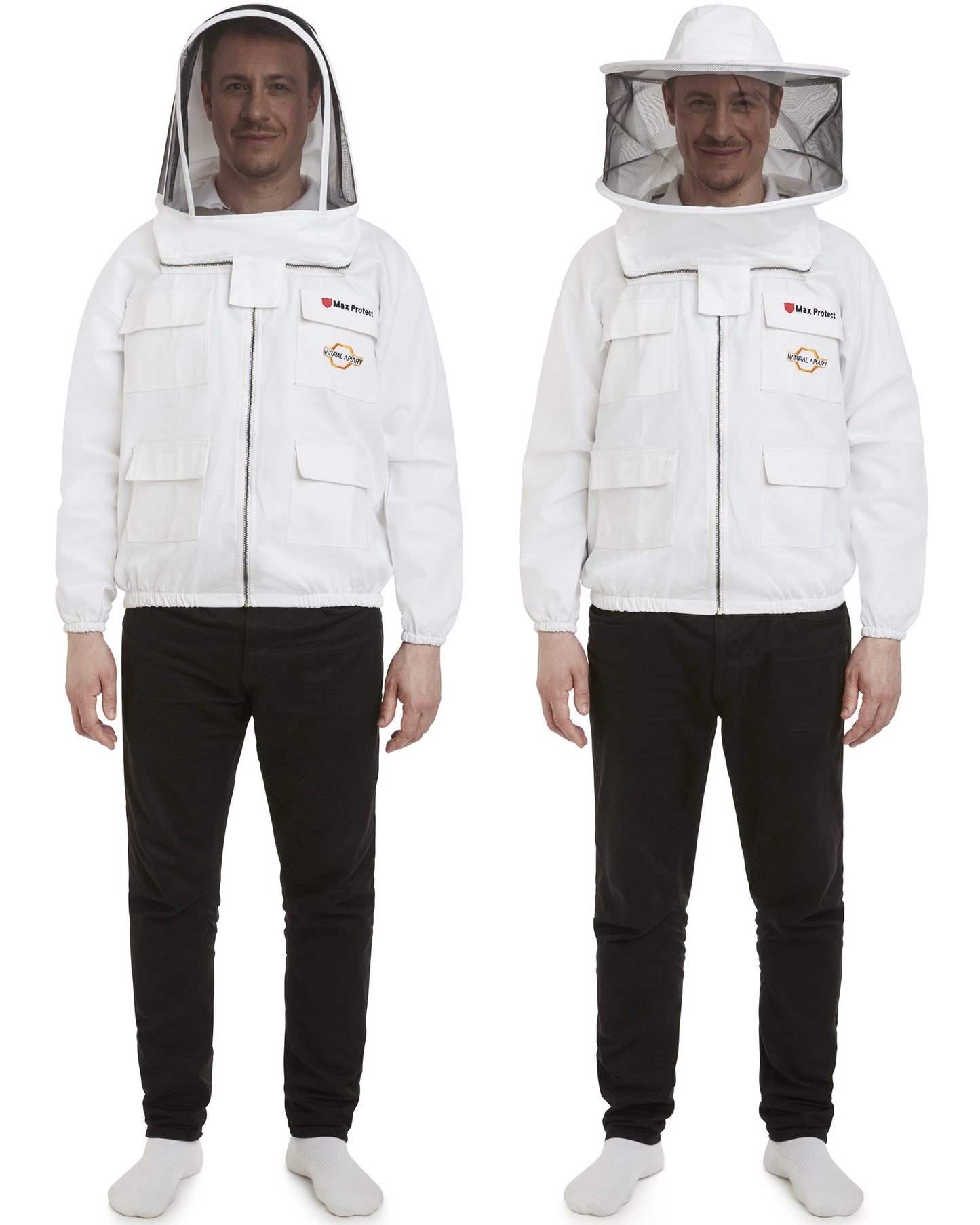 Max Protect - Cotton Beekeeping Jacket with 2 Veils Round & Fencing – Safe and Protected
