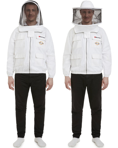 Max Protect - Cotton Beekeeping Jacket with 2 Veils Round & Fencing – Safe and Protected