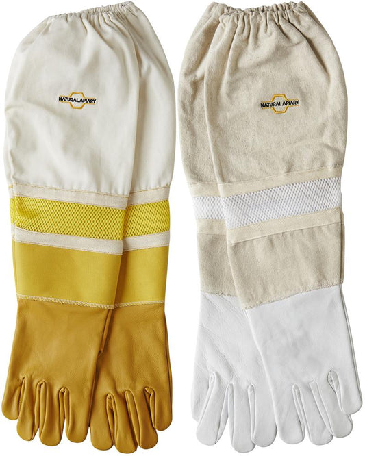 Ventilated Beekeeping Gloves - Sting Proof Cuffs - Goatskin/Cowhide