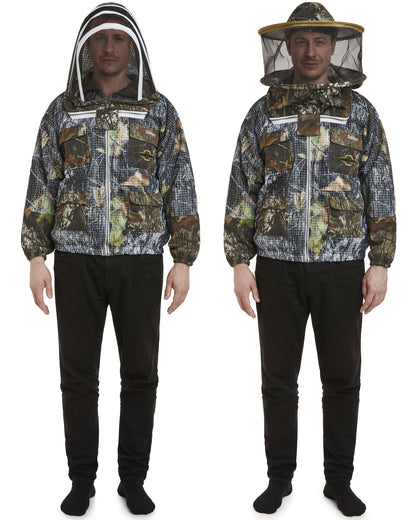 Zephyros - 3 Layer Ventilated Beekeeping Jacket with 2 veils Round & Fencing - Stay Cool & Protected