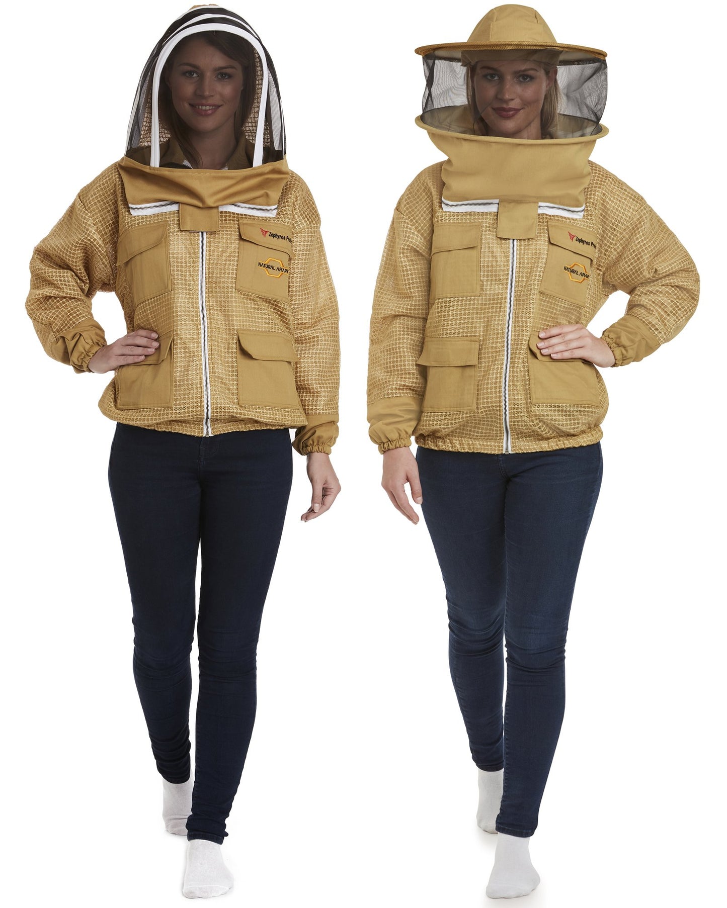 Zephyros - 3 Layer Ventilated Beekeeping Jacket with 2 veils Round & Fencing - Stay Cool & Protected