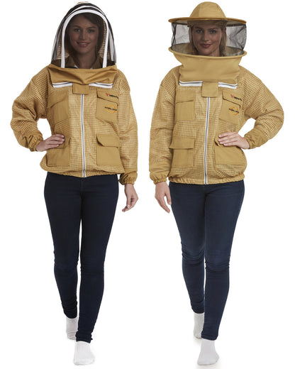 Zephyros - 3 Layer Ventilated Beekeeping Jacket with 2 veils Round & Fencing - Stay Cool & Protected