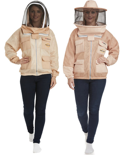 Zephyros - 3 Layer Ventilated Beekeeping Jacket with 2 veils Round & Fencing - Stay Cool & Protected