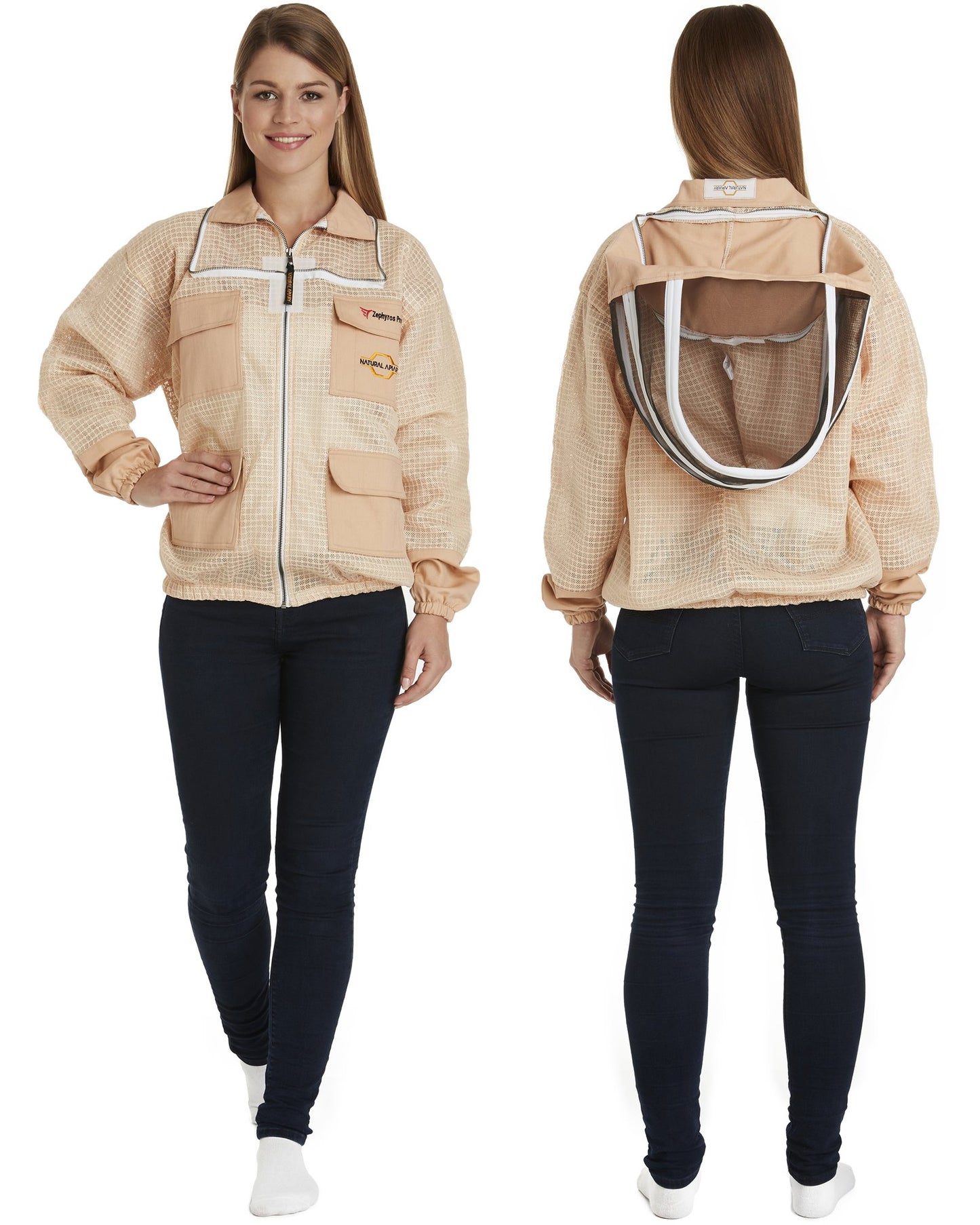 Zephyros - 3 Layer Ventilated Beekeeping Jacket with 2 veils Round & Fencing - Stay Cool & Protected