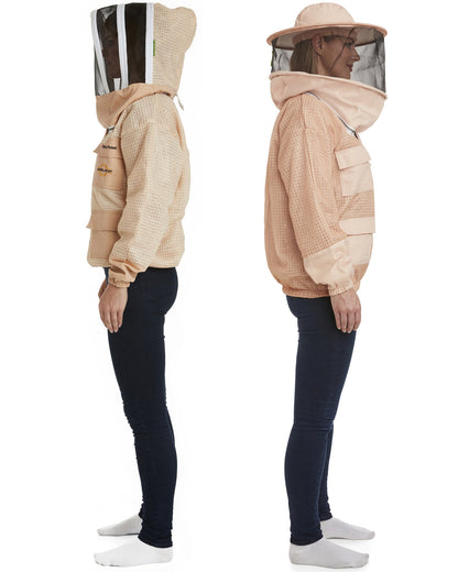 Zephyros - 3 Layer Ventilated Beekeeping Jacket with 2 veils Round & Fencing - Stay Cool & Protected
