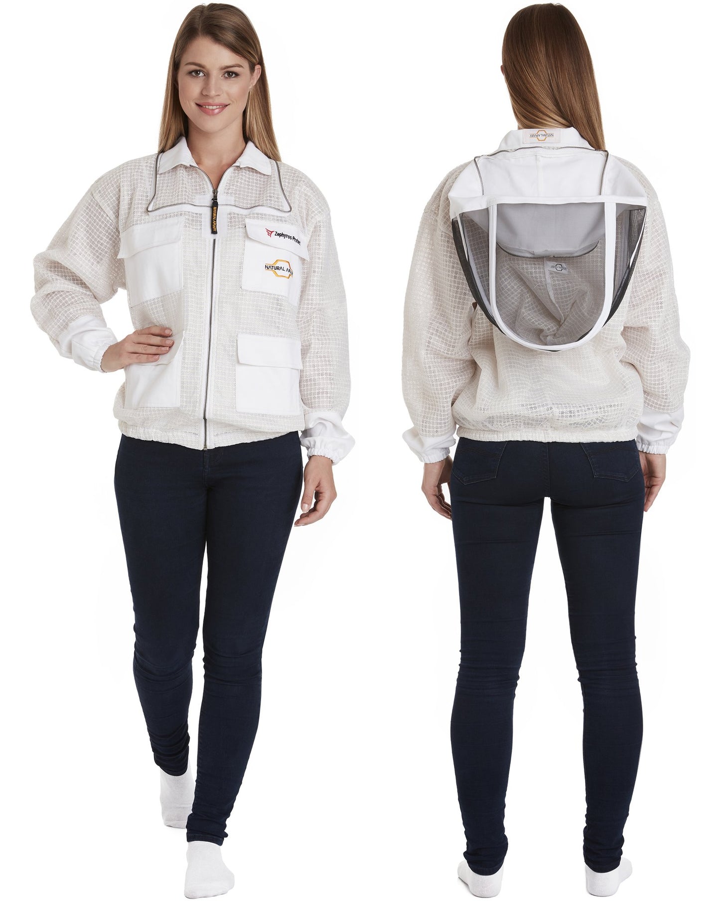 Zephyros - 3 Layer Ventilated Beekeeping Jacket with 2 veils Round & Fencing - Stay Cool & Protected