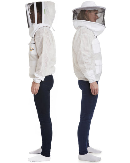 Zephyros - 3 Layer Ventilated Beekeeping Jacket with 2 veils Round & Fencing - Stay Cool & Protected