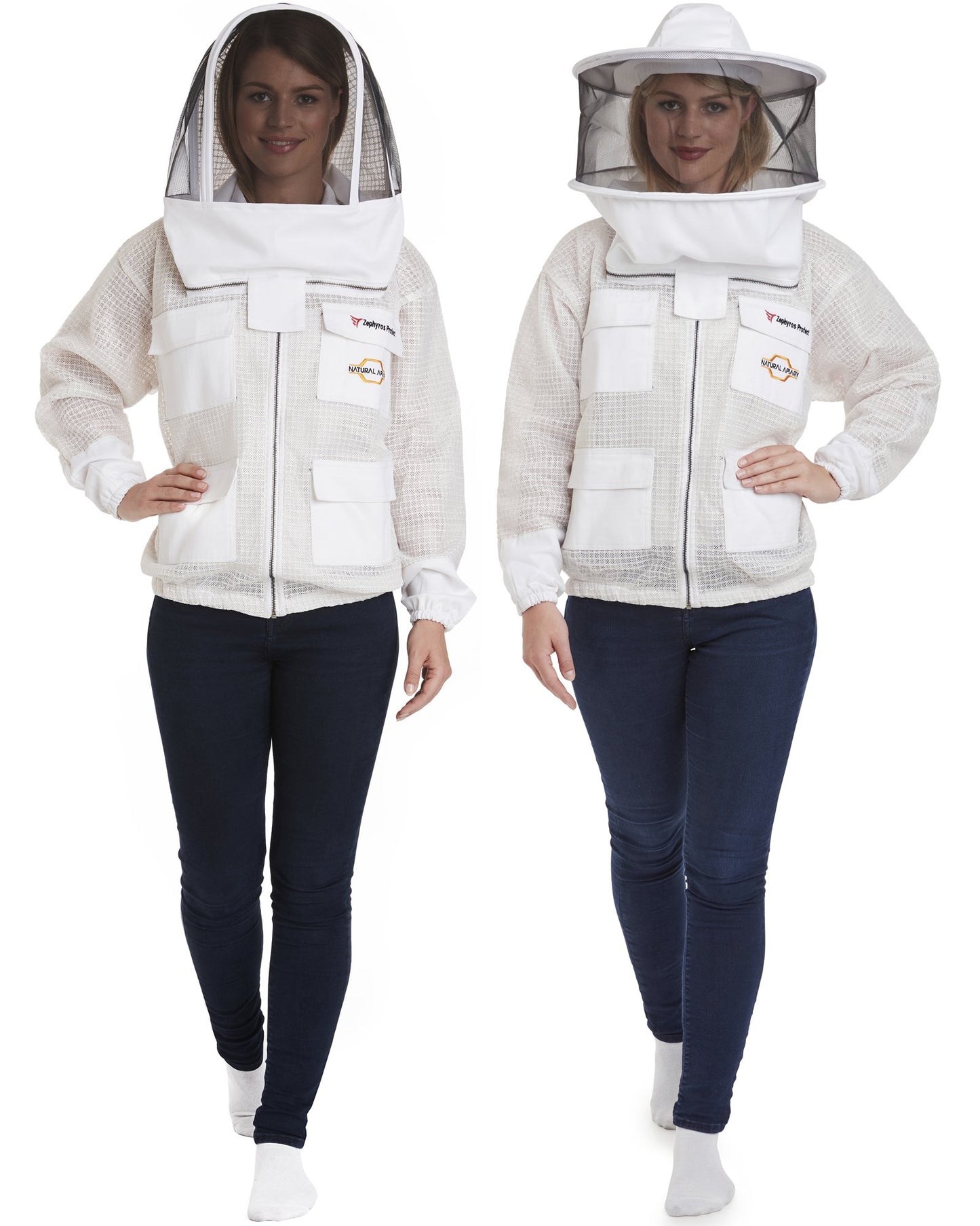 Zephyros - 3 Layer Ventilated Beekeeping Jacket with 2 veils Round & Fencing - Stay Cool & Protected