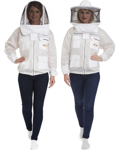 Zephyros - 3 Layer Ventilated Beekeeping Jacket with 2 veils Round & Fencing - Stay Cool & Protected