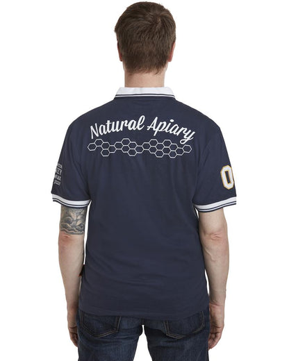 Natural Apiary Beekeepers Polo Shirt - 100% Soft Cotton with Embroidered Blue Honey Bee