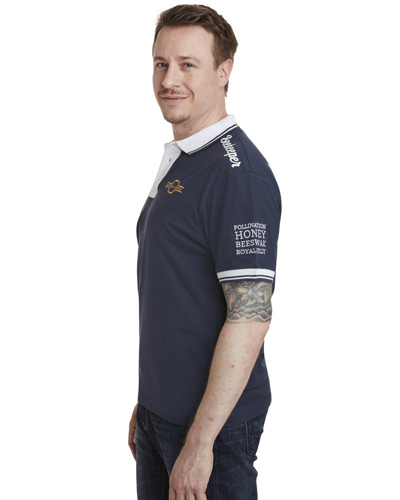 Natural Apiary Beekeepers Polo Shirt - 100% Soft Cotton with Embroidered Blue Honey Bee
