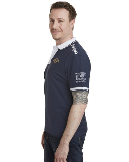 Natural Apiary Beekeepers Polo Shirt - 100% Soft Cotton with Embroidered Blue Honey Bee