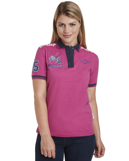 Natural Apiary Beekeepers Polo Shirt - 100% Soft Cotton with Embroidered Blue Honey Bee