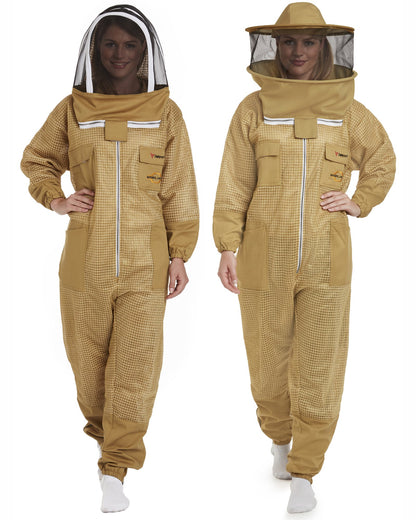 Zephyros - 3 Layer Ventilated Beekeeping Suit with 2 Veils Round & Fencing - Stay Protected & Cool
