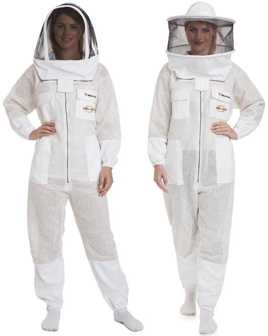 Zephyros - 3 Layer Ventilated Beekeeping Suit with 2 Veils Round & Fencing - Stay Protected & Cool